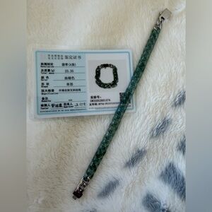 Certified Grade A Burma Jade Icy Cuban Bracelet